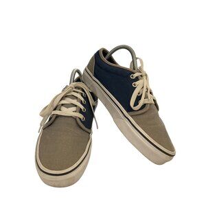 Vans unisex size  Mens 5 Womens 6.5 Beige Blue Canvas Skate Sneakers Shoes
